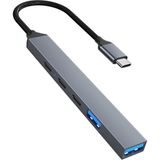 Forzacase 5in1 Type-C To USB 3.0 Pd Çoklayıcı 100W Şarj Adaptörü Usb-C Çoklayıcı Çevirici - FC902 - Gri