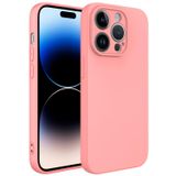 Forzacase Apple iPhone 15 Pro Max uyumlu Liquid Serisi İçi Kadife Lansman Silikon Kılıf (Pembe)