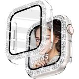 Forzacase Apple Watch 8 45mm ile uyumlu Elmas Taşlı Ekran Koruyuculu Plastik Kılıf Şeffaf - FC1010