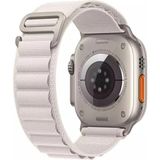 Forzacase Apple Watch Ultra 3 49MM ile Uyumlu Uyumlu Kancalı Kumaş Kordon Kayış - FC269 - Beyaz