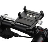 Forzacase Bisiklet Motosiklet Scooter Için Gidon Montajlı Metal Telefon Tutucu - P7 FC982 - Siyah