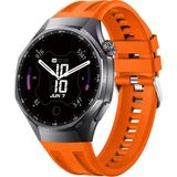Forzacase Huawei Watch Gt 6 Pro 46MM ile Uyumlu Özel Tasarım Tokalı Silikon Kordon Kayış - FC1175 - Turuncu