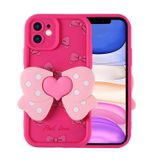 Forzacase iPhone 11 ile uyumlu Butterfly Serisi 3D Kelebek Figür Tasarımlı Silikon Kılıf (Koyu Pembe)