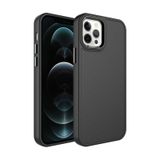 Forzacase iPhone 12 Pro Max uyumlu Rock Serisi Metal Buton ve Kamera Çerçeveli Sert Silikon Kılıf (Siyah)