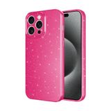 Forzacase iPhone 12 Pro uyumlu Glare Serisi Kamera Korumalı Simli Silikon Kılıf (Pembe)