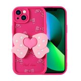 Forzacase iPhone 13 ile uyumlu Butterfly Serisi 3D Kelebek Figür Tasarımlı Silikon Kılıf (Koyu Pembe)