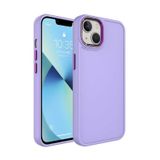 Forzacase iPhone 13 uyumlu Rock Serisi Metal Buton ve Kamera Çerçeveli Sert Silikon Kılıf (Lila)