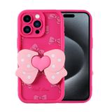 Forzacase iPhone 14 Pro ile uyumlu Butterfly Serisi 3D Kelebek Figür Tasarımlı Silikon Kılıf (Koyu Pembe)