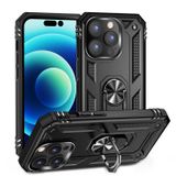 Forzacase iPhone 14 Pro Max ile uyumlu Ares Serisi Yüzük Standlı Armor Sert Plastik Kılıf