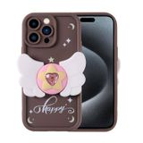 Forzacase iPhone 14 Pro Max ile uyumlu Butterfly Serisi 3D Kelebek Figür Tasarımlı Silikon Kılıf (Kahverengi)