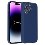 Forzacase iPhone 14 Pro Max ile uyumlu Kamera Korumalı Kartlık Hazneli Silikon Kılıf - FC1040 (Mavi)