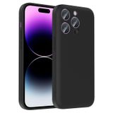 Forzacase iPhone 14 Pro Max ile uyumlu Kamera Korumalı Kartlık Hazneli Silikon Kılıf - FC1040 (Siyah)