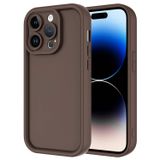 Forzacase iPhone 14 Pro Max uyumlu Flex Serisi Kamera Korumalı Darbeye Dayanıklı Silikon Kılıf (Kahverengi)