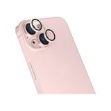 Forzacase iPhone 15 Plus ile uyumlu Kamera Camı Lens Koruyucu Halka Seti - FC381 (Pembe)