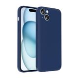 Forzacase iPhone 15 Plus ile uyumlu Kamera Korumalı Kartlık Hazneli Silikon Kılıf - FC1040 (Mavi)