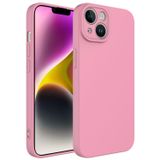 Forzacase iPhone 15 Plus Max uyumlu Liquid Serisi İçi Kadife Lansman Silikon Kılıf (Pembe)