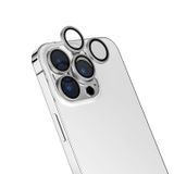 Forzacase iPhone 15 Pro ile uyumlu Kamera Camı Lens Koruyucu Halka Seti - FC381 (Gümüş)