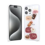 Forzacase iPhone 15 Pro Max ile uyumlu Cute Serisi Parlayan Simli Kabartma Figürlü Kılıf (Kahve)