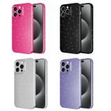 Forzacase iPhone 15 Pro uyumlu Glare Serisi Kamera Korumalı Simli Silikon Kılıf (Siyah)