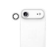 Forzacase iPhone 17 Air ile uyumlu Elmas Taşlı Kamera Camı Lens Koruyucu Halka Seti - FC1126 (Gümüş)