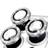 Forzacase iPhone 17 Pro ile uyumlu Elmas Taşlı Kamera Camı Lens Koruyucu Halka Seti - FC1126 (Gümüş)
