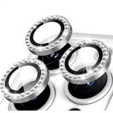 Forzacase iPhone 17 Pro Max ile uyumlu Elmas Taşlı Kamera Camı Lens Koruyucu Halka Seti - FC1126 (Gümüş)