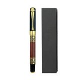 Forzacase Lüks Görünümlü Gold Desen İşlemeli Kutulu Metal Roller Kalem - FC956 (Kahverengi)