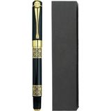 Forzacase Lüks Görünümlü Gold Desen Işlemeli Kutulu Metal Roller Kalem - FC956 - Siyah - Gold