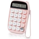 Forzacase Mekanik Klavye Görünümlü LCD Ekran 10 Tuş Hesap Makinesi Pembe - FC637 - Açık Pembe