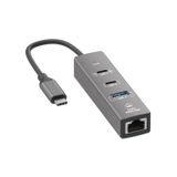 Forzacase Notebook Macbook Type-C 4in1 Ethernet USB 3.0 100W PD Çevirici Hub FC1165
