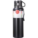 Forzacase Paslanmaz Çelik 1 Litre 10 Saat Sıcak Soğuk Tutan Bardaklı Çay Kahve Su Termosu - FC938 - Siyah - 1 lt