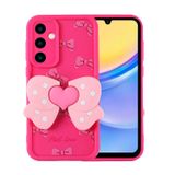 Forzacase Samsung Galaxy A05s ile uyumlu Butterfly Serisi 3D Kelebek Figür Tasarımlı Silikon Kılıf (Koyu Pembe)
