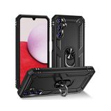 Forzacase Samsung Galaxy A14 Ares Serisi Yüzük Standlı Armor Sert Plastik Siyah Cep Telefonu Kılıfı