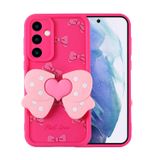 Forzacase Samsung Galaxy A55 ile uyumlu Butterfly Serisi 3D Kelebek Figür Tasarımlı Silikon Kılıf (Koyu Pembe)