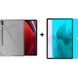Forzacase Samsung Galaxy Tab S8+ Plus 12.4 Inch Için Silikon Kılıf + Nano Esnek Ekran Koruyucu FC013 - Şeffaf