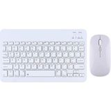 Forzacase Samsung Galaxy Tab S9 ile Uyumlu Kare Tuşlu Bluetooth Kablosuz Klavye Mouse Seti - FC760 - Beyaz