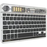 Forzacase Tablet ve Telefonlar Için 7 Renk Rgb LED Işıklı Kablosuz Bluetooth Klavye - FC461 - Şeffaf