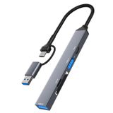 Forzacase Type-C/USB Multi Giriş Kart Okuyucu Çevirici SD/TF USB 3.0/2.0 5Gbps Veri Aktarımı FC901