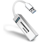 Forzacase USB 3.0 Çoğaltıcı Hub Kart Okuyuculu 5in1 USB Otg Sd/tf - FC451 - Gümüş