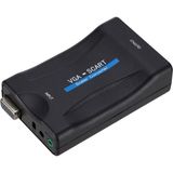 Forzacase VGA To Scart Ses Destekli Aktif Dönüştürücü 1080P Scaler VGA Scart Çevirici - FC1208 - Siyah