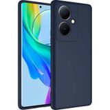 Forzacase Vivo V29 Lite 5G uyumlu Liquid Serisi İçi Kadife Lansman Silikon Kılıf (Lacivert)