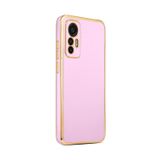 Forzacase Xiaomi Mi 12 Lite uyumlu Luxury Serisi Altın Çerçeveli Silikon Kılıf