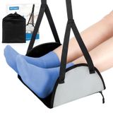 Forzacx Uçak Ayaklık (Latex Yastık), Ayarlanabilir Çıkarılabilir Çok Fonksiyonlu Ayak Hamak, Ayaklarınızı ve Bacağınızı Rahatlatmak İçin Uzun Uçuş Uçuşu için Taşınabilir Uçak Masası Ayak Hamağı (Gri)