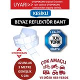 Fosfor Şerit Bant - Reflektör Bant - 3 Metre Kesikli Beyaz - Tüvtürk Onaylı