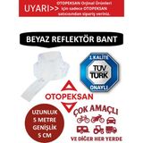 Fosfor Şerit Bant - Reflektör Bant - 5 Metre Beyaz - Tüvtürk Onaylı