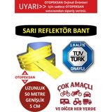 Fosfor Şerit Bant - Reflektör Bant - 50 Metre Sarı - Tüvtürk Onaylı