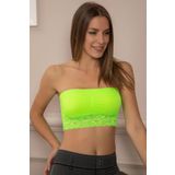 Fosfor Yesil Cikarilabilir Sunger Destekli Dantelli Bondeo