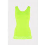 Fosfor Yesil Seamless Dantelli Genis Askili Atlet