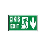 Fosforlu Acil Çıkış Acil Çıkış Levhası Fotolümenli Aşağı Yön Kolay Montaj İkaz Tabelası