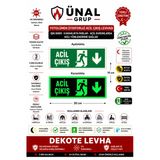 Fosforlu Acil Çıkış Yön Levhası F 11 Kolay Montaj İş Yeri Apartman Uyumlu İkaz Tabelası